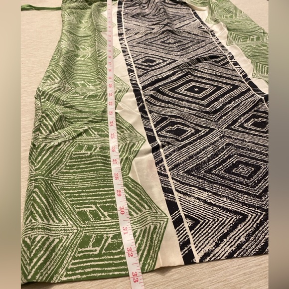 Banana Republic 100% Silk Green and Black Sleeveless Dress Size Large - Picture 7 of 8